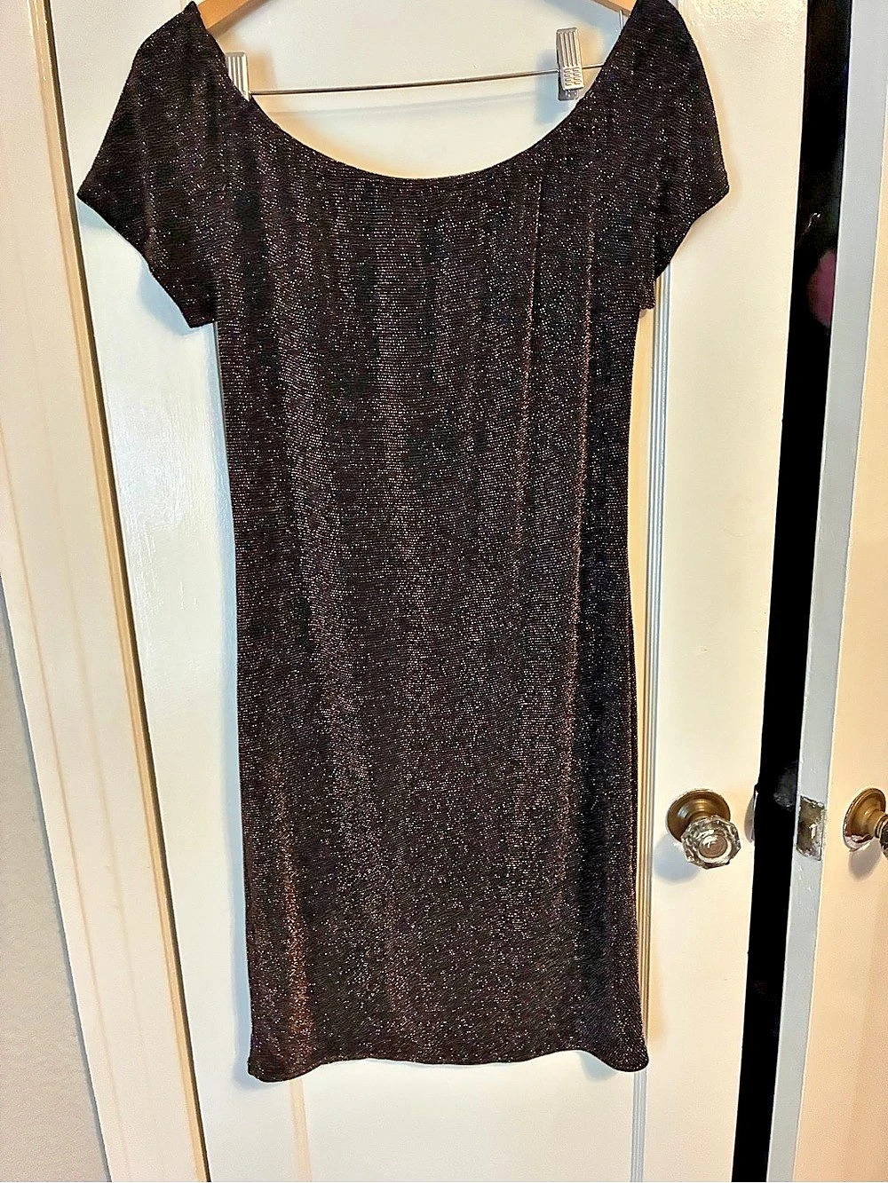 Boohoo Sparkle Mini Dress in Black Size Medium Like New